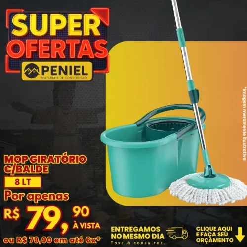 Mop Giratório com Balde 8L