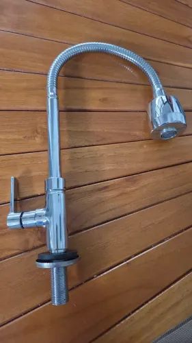 Torneira Gourmet Cozinha Para Pia Flexível Cromada Duplo Jato Mesa Bancada Metal