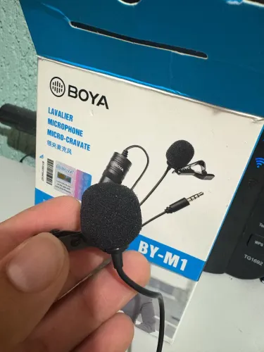 Microfone de Lapela BOYA BY-M1, Omni Direcional Preto