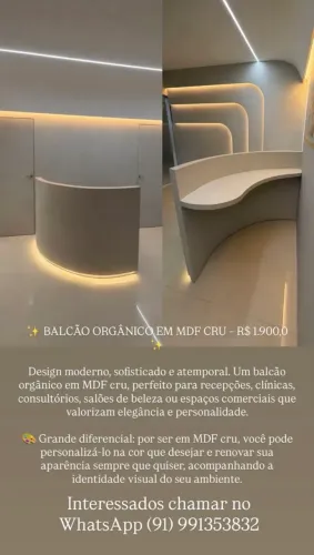Balcão orgânico MDF Cru