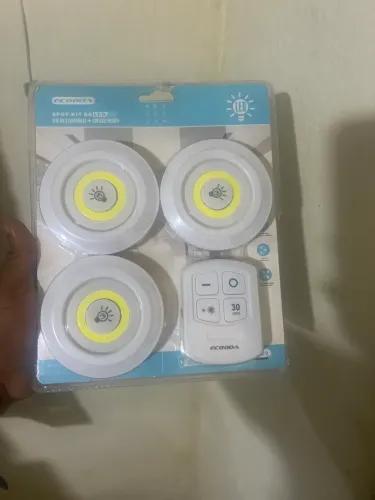 Kit 3x Lâmpada Luminária Led Spot Sem Fio Controle Remoto