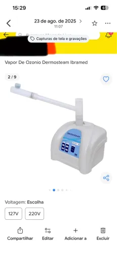 Aparelho de vapor de ozônio Dermosteam Ibramed