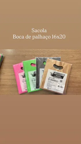 Sacolas Boca de Palhaço - Várias Cores e Tamanhos (Pacote 50 un)