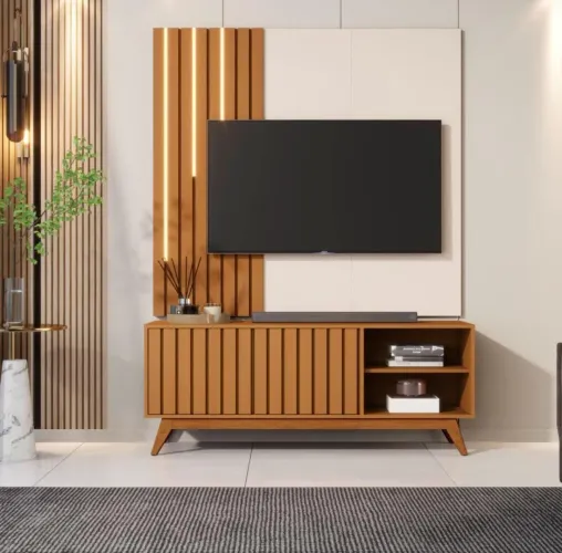 Rack+painel C/led portas ripada novo a pronta entrega 