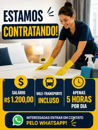 Vaga imediata para Faxineira