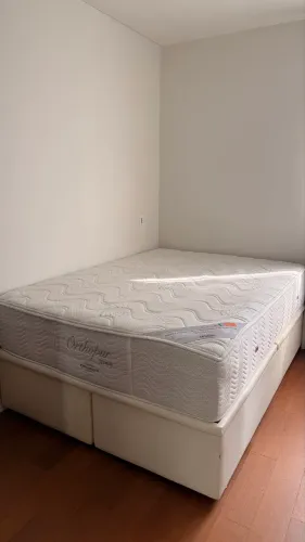 Cama Box Baú Casal Viúvo (Double) + Colchão Ortobom Orthopur Memory