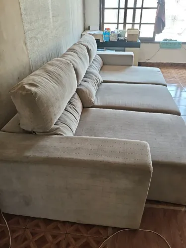 Sofá veludo social 6 lugares
