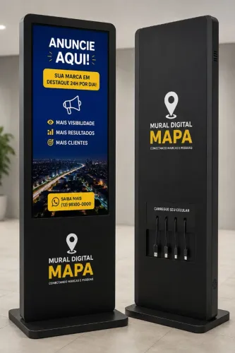 Totem digital mapa de publicidade