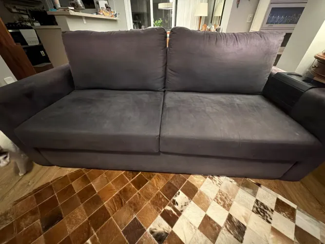 Sofá 3 lugares Suede Cinza Chumbo