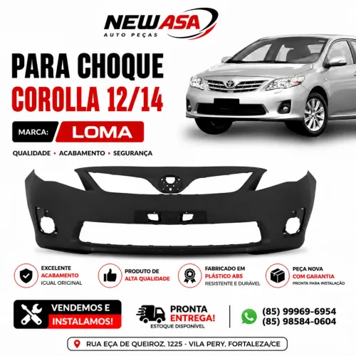 PARA CHOQUE COROLLA 12/14 ( INSTALAÇÃO IMEDIATA) PADRÃO ORIGINAL