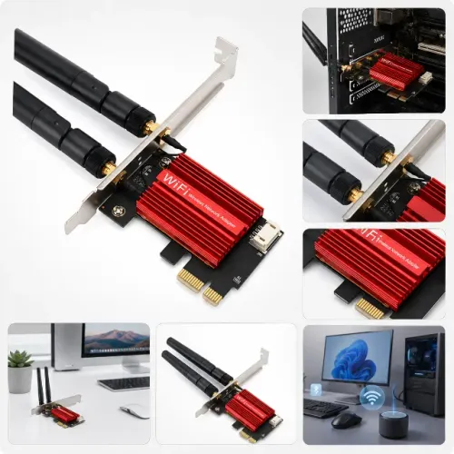 Placa De Rede Wifi Fenvi Ac1200 Pci-e Dual Band 1200mbps