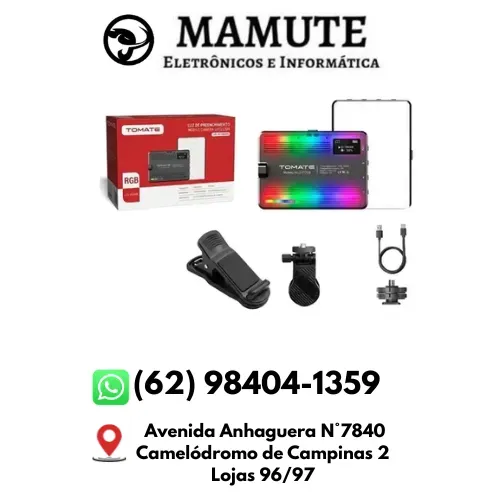 Luz De Preenchimento Rgb Mobile Para Câmera Tablet Celular Estrutura Preto Com Branco 110v