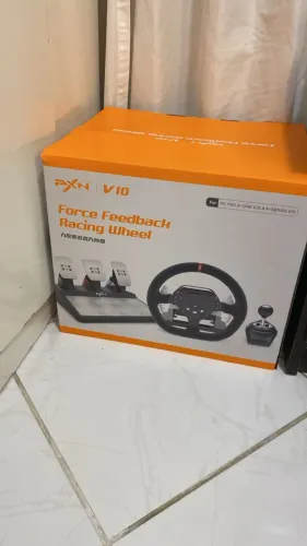 PXN V10 Volante em Alcântara - Simulador Profissional Volante+Câmbio+Pedais PC, XBOX X|S, 