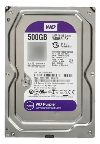 HD 500GB WD Purple SATA III 3.5 Interno Para DVR