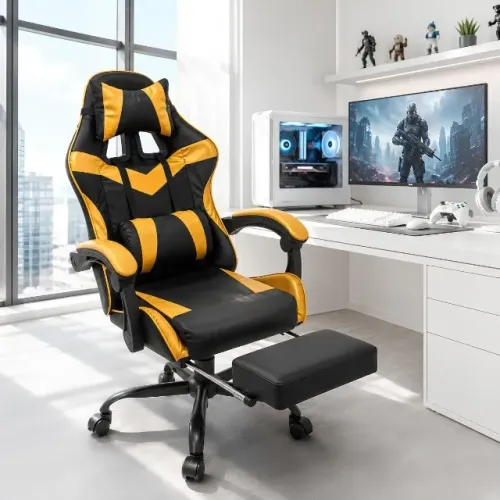 Cadeira Gamer com Apio para Pernas, Lombar e Pescoço