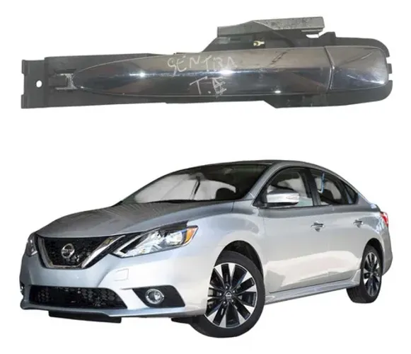 Maçaneta Externa Porta Traseira Esquerda Nissan Sentra 2018 Prateado Traseira