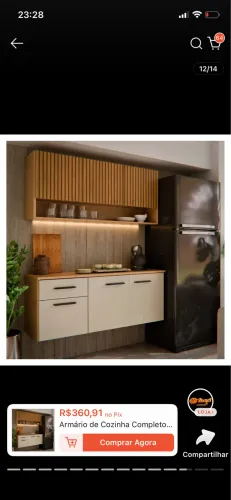 Armário de Cozinha Completo de Parede 6 Portas e 1 Gaveta