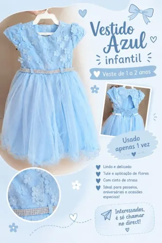 Vestido infantil Azul 
