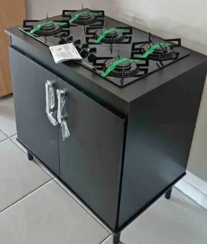 BALCÃO COM FOGÃO COOKTOP 5 BOCAS AUTOMATICO