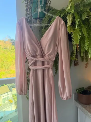 Vestido Madrinha Rosa Seco