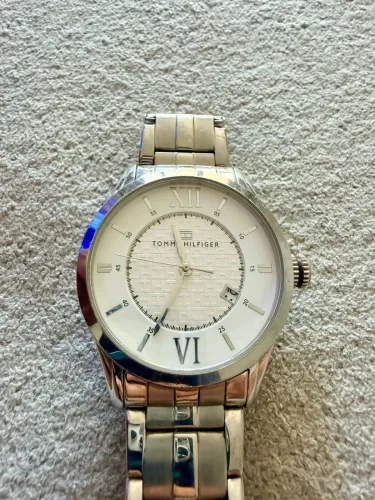 relógio de pulso tommy hilfiger masculino de aço inoxidável