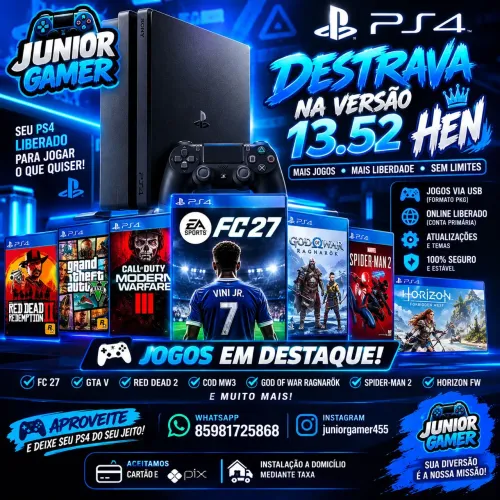 Libero seu PS4 na versão 13.52
