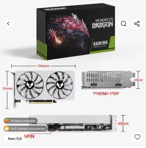 Rx 6500xt 4gb branca novíssima