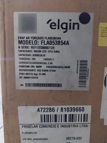 Evaporador camara fria Elgin