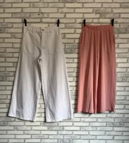 Calça Wide Leg Zara 13-14 Anos Brim Branco + Grátis Calça Rosê Zara Confortável