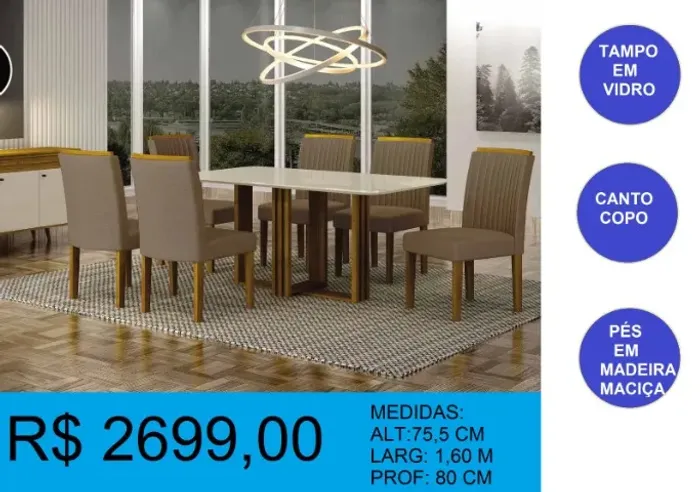 Mesa para jantar - entregamos e montamos