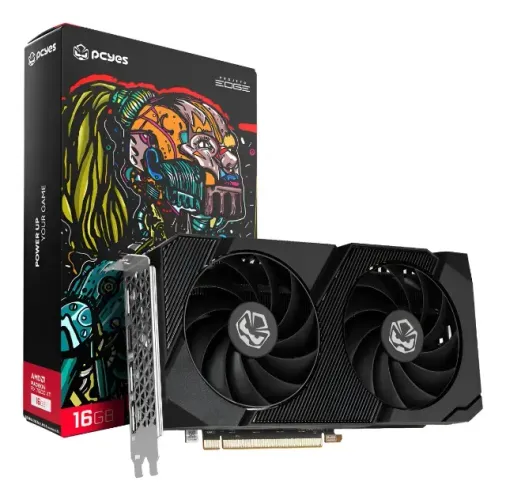 Placa de Vídeo Pcyes AMD Radeon RX 7600XT 16GB GDDR6 128 Bits