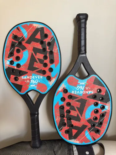 Kit de Beach Tennis Sandever BTR 160 - Azul e vermelho