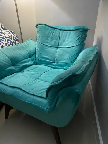 Vendo Poltrona Decorativa Azul Tiffany