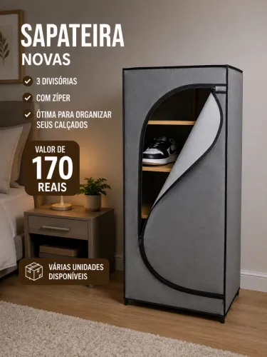 Sapateiras novas para roupas e calçados
