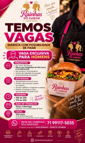 Atendente de foodtruck