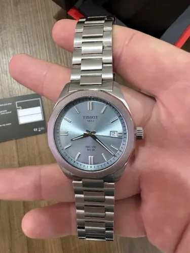 Relógio Tissot PRC 100 Solar Ice Blue Novo Swiss Made Safira 100m Aço