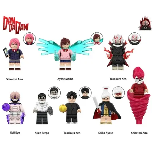 Miniaturas Dan da Dan Okarun e Momo Ayase velha turbo e outras minifigures Ken Takakura