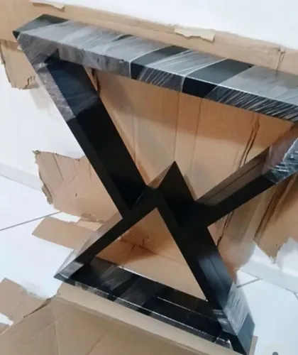 Pé De Mesa Estilo Industrial Reforçado Linha Delta - 2peças