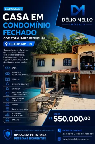 Guapimirim - Casa em Condomínio Fechado