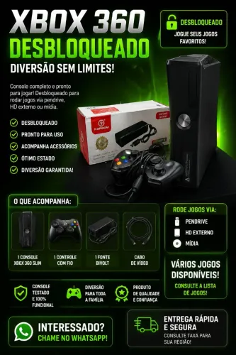 Vendo Xbox 360 desbloqueado ou faço rolo em ps5