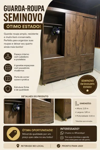 Guarda roupa semi-novo 