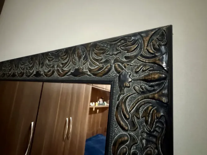 Espelho retangular com moldura luxo 173X86cm