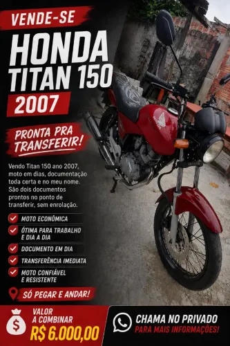 IPVA 2026 JA PAGO HONDA TITAN 150 2007 - PRONTA PRA TRANSFERIR ?
