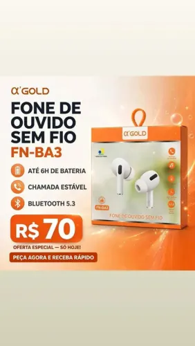 Fone de ouvido sem fio bluetooth
