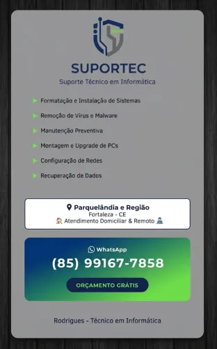 Técnico em Informática - Parquelândia e Região | Suportec