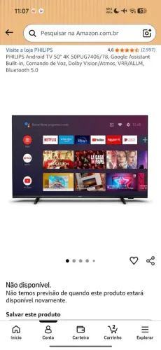 TV Philips 50Polegadas