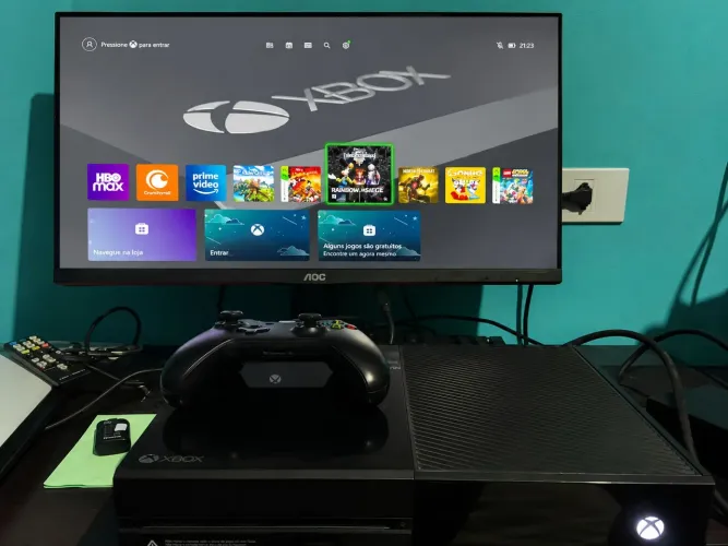 XBOX ONE+CONTROLE ORIGINAL+500GB+19 JOGOS INSTALADOS ACEITO PROPOSTA