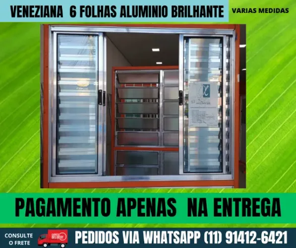 Veneziana 1,00x1,00 pronta para instalação