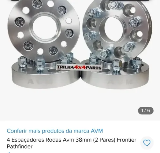 Espaçadores de rodas AVM 38 mm (2 pares ) pra Frontier Nissan