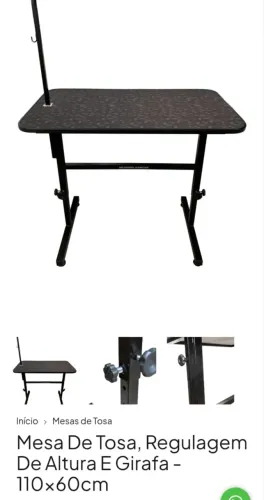 Mesa tosa plenitude com regulagem e girafa
